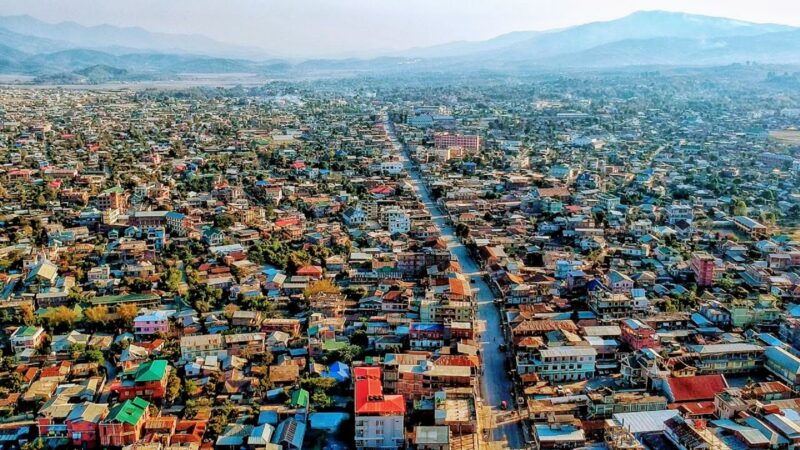 Lamka town panoramic view